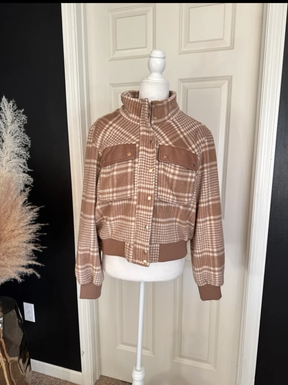 Anthropologie Avec Les Filles Plaid Bomber Jacket size Large - Picture 5 of 12